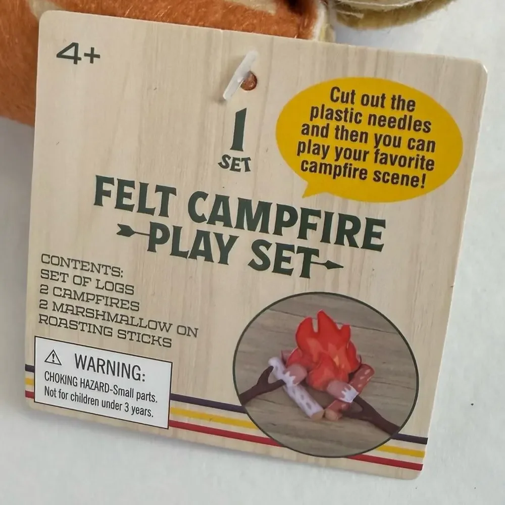 Felt Campfire Play Set Plush Toy Marshmallow Roasting Kids Pretend Camping NEW